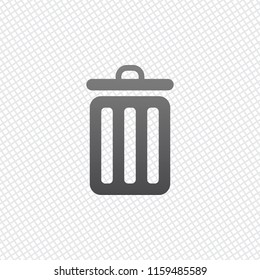 trash bin. simple icon. On grid background