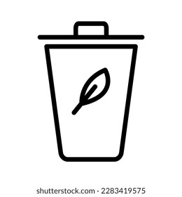 trash bin simple line icon, trash can symbol eps 10