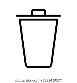 icono de línea simple de papelera, símbolo de papelera eps 10
