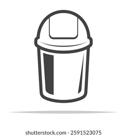 Trash bin with swing lid icon transparent vector isolated