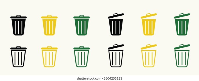 trash bin symbol icon in flat vector