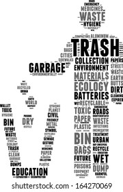 trash bin symbol tag cloud vector illustration