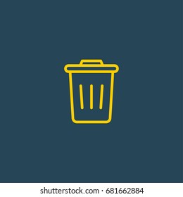 trash bin thin line icon