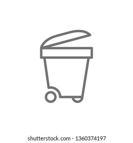 Trash bin, trashcan, waste, garbage line icon.