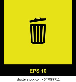 Trash bin vector black icon. Isolated illustration. Business picture.