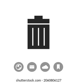 Trash bin vector black simple icon
