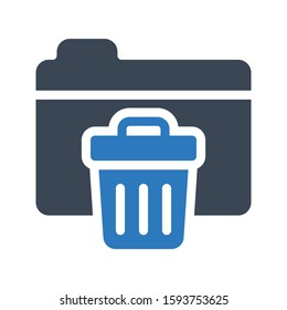 trash bin vector glyph color icon 