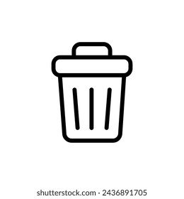 trash bin vector glyph flat liner illustration on white background..eps