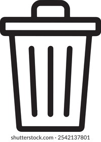 trash bin vector glyph flat liner illustration