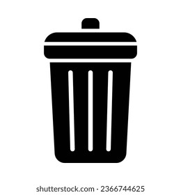 Trash Bin Vector Glyph Icon For Personal And Commercial Use.
