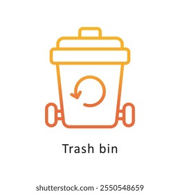 Trash bin Vector Gradient Circle Outline Icon. Eps 10 file