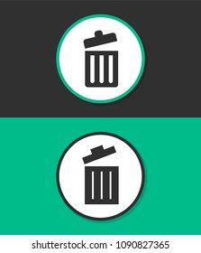 Trash bin vector icon.