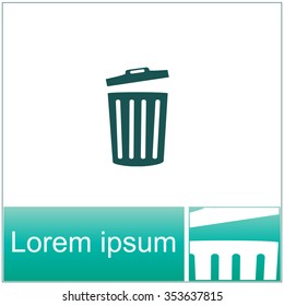 Trash bin vector icon.
