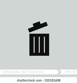 Trash Bin Vector Icon.