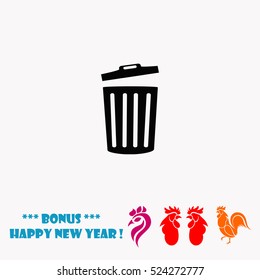 Trash bin vector icon