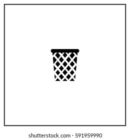 Trash Bin Vector Icon.