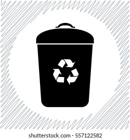 Trash bin vector icon - black  illustration