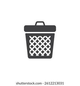 Trash bin vector icon. filled flat sign for mobile concept and web design. Delete, remove glyph icon. Symbol, logo illustration. Vector graphics