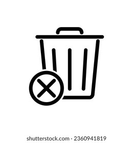 Trash bin   - vector icon garbage sign