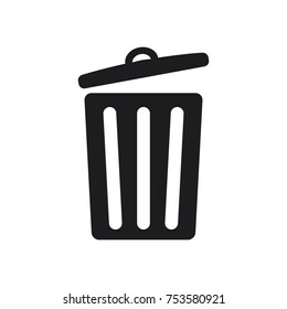 Trash Bin Vector Icon Garbage Dustbin Stock Vector (Royalty Free ...