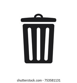 trash bin vector icon, garbage, dustbin icon 