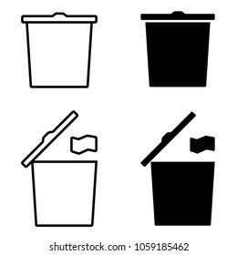 Trash bin vector icon. vector illustration. icon set