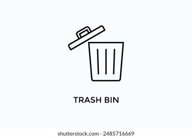 Trash Bin Vector Icon Or Logo Illustration