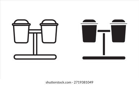 Conjunto de iconos de Vector de papelera. Ilustración de signo de colección de basura. Símbolo o logotipo de la papelera. Papelera. El fondo blanco.