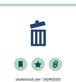 Trash bin vector icon. Simple flat icon on white background.