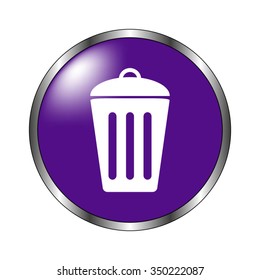 Trash bin - vector icon; violet button