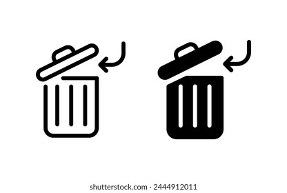 Trash bin vector icons. Trash can icons. Delete buttons