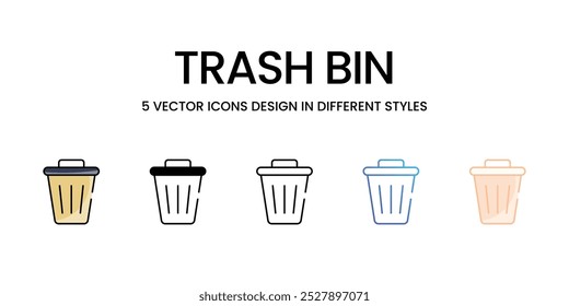 Trash Bin vector icons set stock illustration