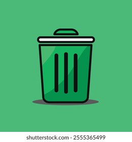 Trash bin vector illustration with cute and colorful flat style design, Garbage clipart