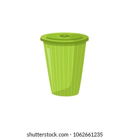 Trash bin vector illustration isolated on white background.