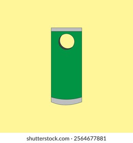 Trash bin vector illustration on yellow background. Ecology and recycle concept