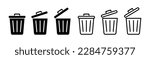 Trash bin. Vector isolated icons. Black vector trash dusbin sign icon isolated elements. Vector icons 10 eps.