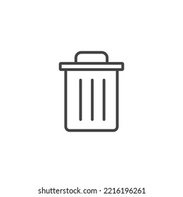 Trash bin. Vector isolated icons. Black vector trash dusbin sign icon isolated element. Garbage Bin Line Vector Icon.
