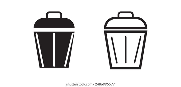 Papelera. Vector iconos aislados. Elementos aislados de la señal del cubo de basura de Vector negro. EPS 10