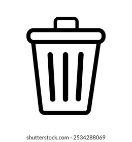 Trash bin. Vector isolated icons. Black vector trash dusbin sign icon isolated elements. Vector 10 eps.