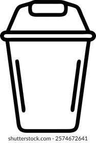 Trash bin vector line art design illustration with white background