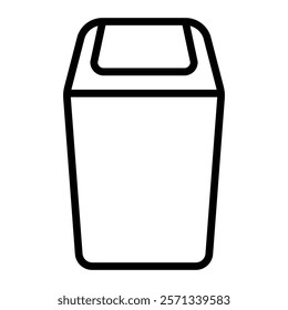 Trash Bin Vector Line Icon Design