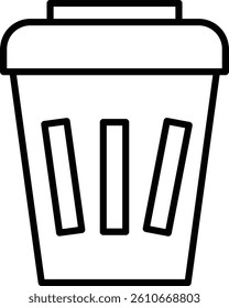Trash Bin Vector Line Icon Design