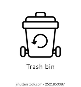 Trash bin vector outline Icon style illustration. Symbol on White background EPS 10 File