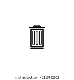 Trash bin, waste basket vector illustration line icon symbol pictogram