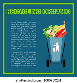 Trash bin. Waste separation. Poster and banner recycling garbage. Colorful icon. Isolated object.

