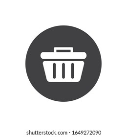 Trash block flat style icon design. Waste garbage ecology save green natural environment protection and care theme. Vector illustration.