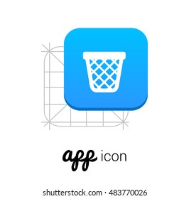 Trash Blue Mobile App UI/UX Button Corporate Logo / Icon Design