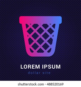 Trash Blue & Red colorful gradient attractive bright material Icon / Logo Design