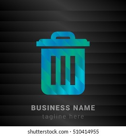 Trash Blue,Green and Black silk fashion premium icon / Logo