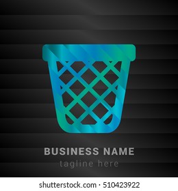 Trash Blue,Green and Black silk fashion premium icon / Logo